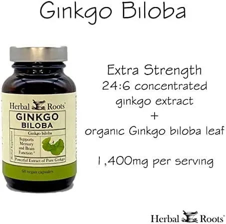 HERBAL ROOTS - Herbal Roots Ginkgo Biloba 1400Mg. 60 Capsulas - The Red Vitamin MX - Suplementos Alimenticios - {{ shop.shopifyCountryName }}