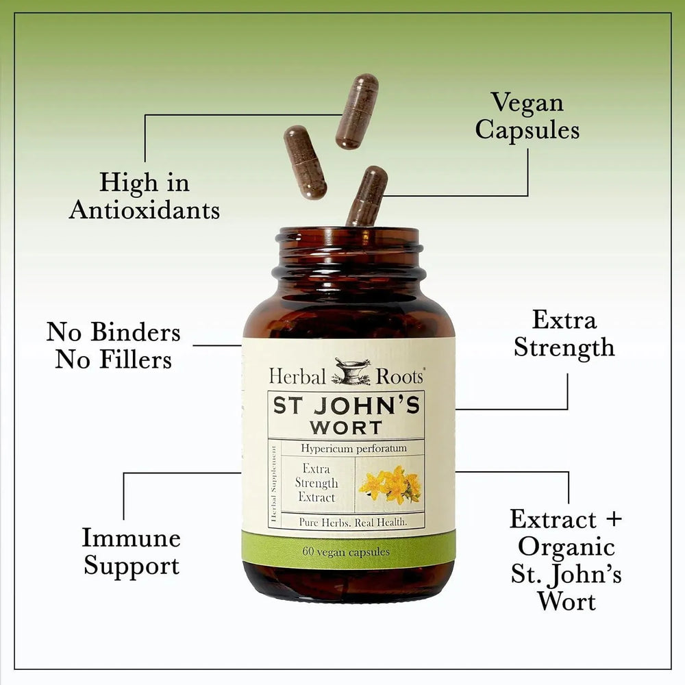 HERBAL ROOTS - Herbal Roots St Johns Wort 450Mg. 60 Capsulas - The Red Vitamin MX - Suplementos Alimenticios - {{ shop.shopifyCountryName }}