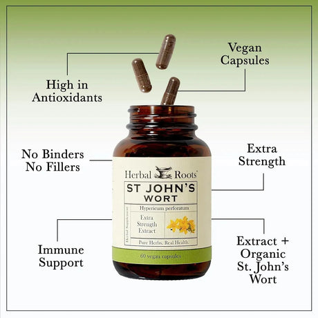 HERBAL ROOTS - Herbal Roots St Johns Wort 450Mg. 60 Capsulas - The Red Vitamin MX - Suplementos Alimenticios - {{ shop.shopifyCountryName }}