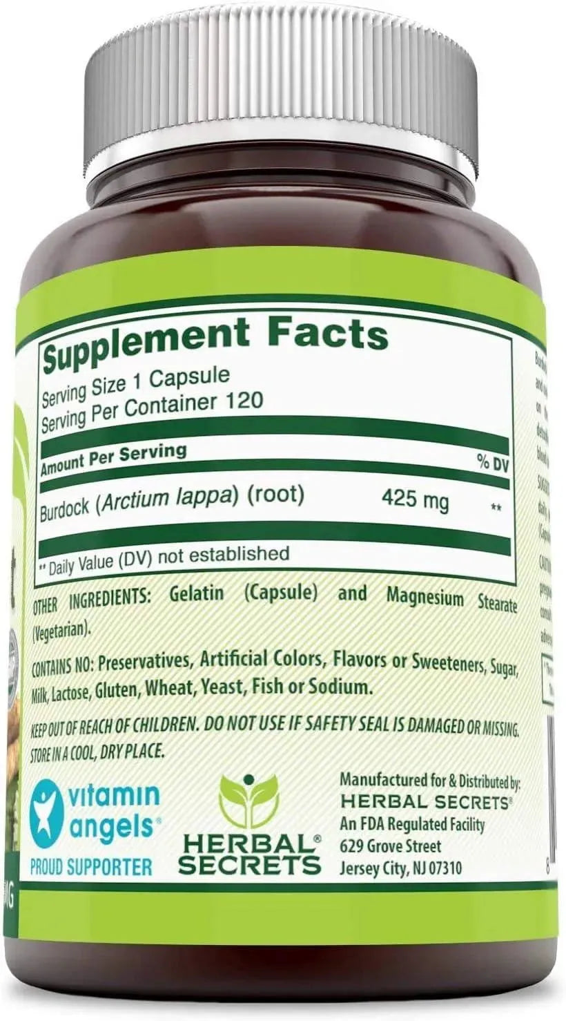 HERBAL SECRETS - Herbal Secrets Burdock Root 425Mg. 120 Capsulas 2 Pack - The Red Vitamin MX - Suplementos Alimenticios - {{ shop.shopifyCountryName }}