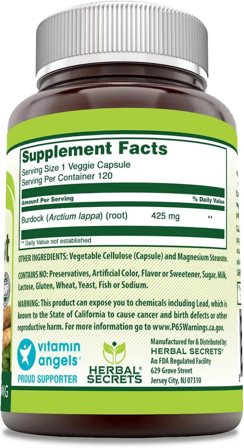HERBAL SECRETS - Herbal Secrets Burdock Root 425Mg. 120 Capsulas - The Red Vitamin MX - Suplementos Alimenticios - {{ shop.shopifyCountryName }}