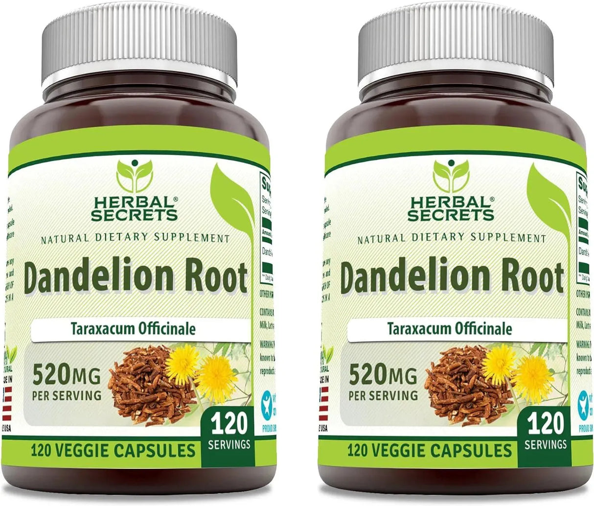 HERBAL SECRETS - Herbal Secrets Dandelion Root 520Mg. 120 Capsulas 2 Pack - The Red Vitamin MX - Suplementos Alimenticios - {{ shop.shopifyCountryName }}
