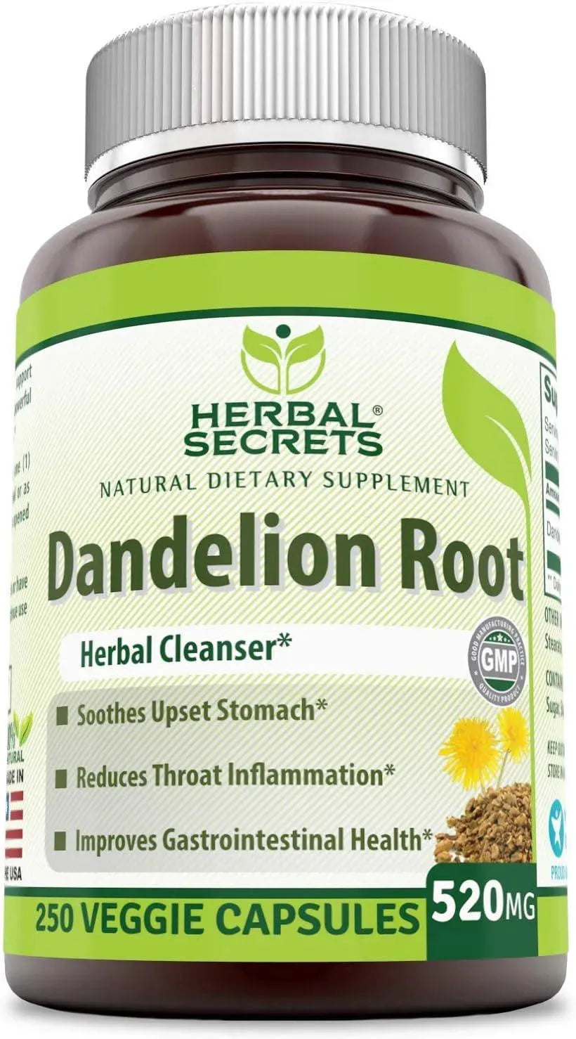 HERBAL SECRETS - Herbal Secrets Dandelion Root 520Mg. 250 Capsulas - The Red Vitamin MX - Suplementos Alimenticios - {{ shop.shopifyCountryName }}
