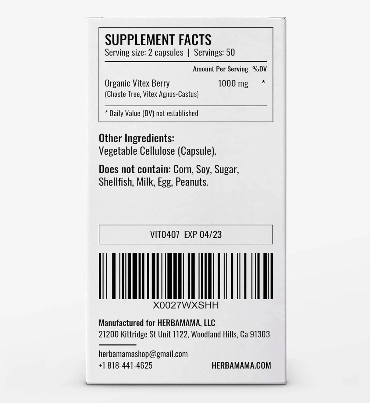 HERBAMAMA - Herbamama Baya Casto 1000Mg. 100 Capsulas - The Red Vitamin MX - Suplementos Alimenticios - {{ shop.shopifyCountryName }}