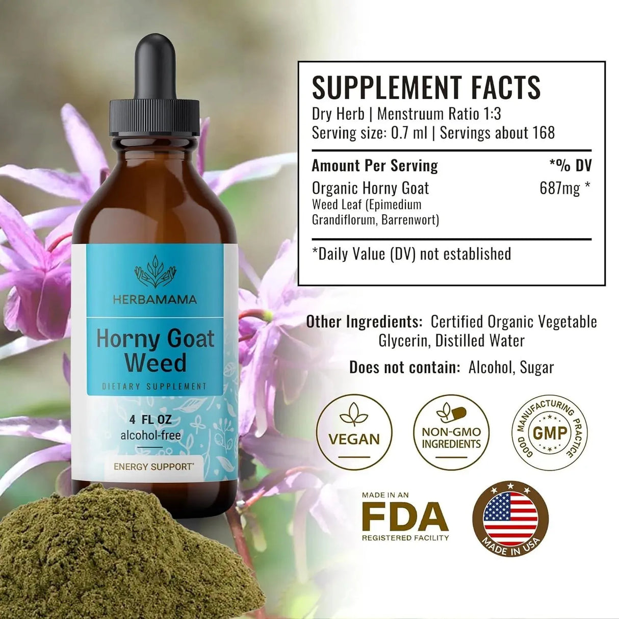 HERBAMAMA - Herbamama Horny Goat Weed Liquid Extract 4 Fl. Oz. - The Red Vitamin MX - Suplementos Alimenticios - {{ shop.shopifyCountryName }}