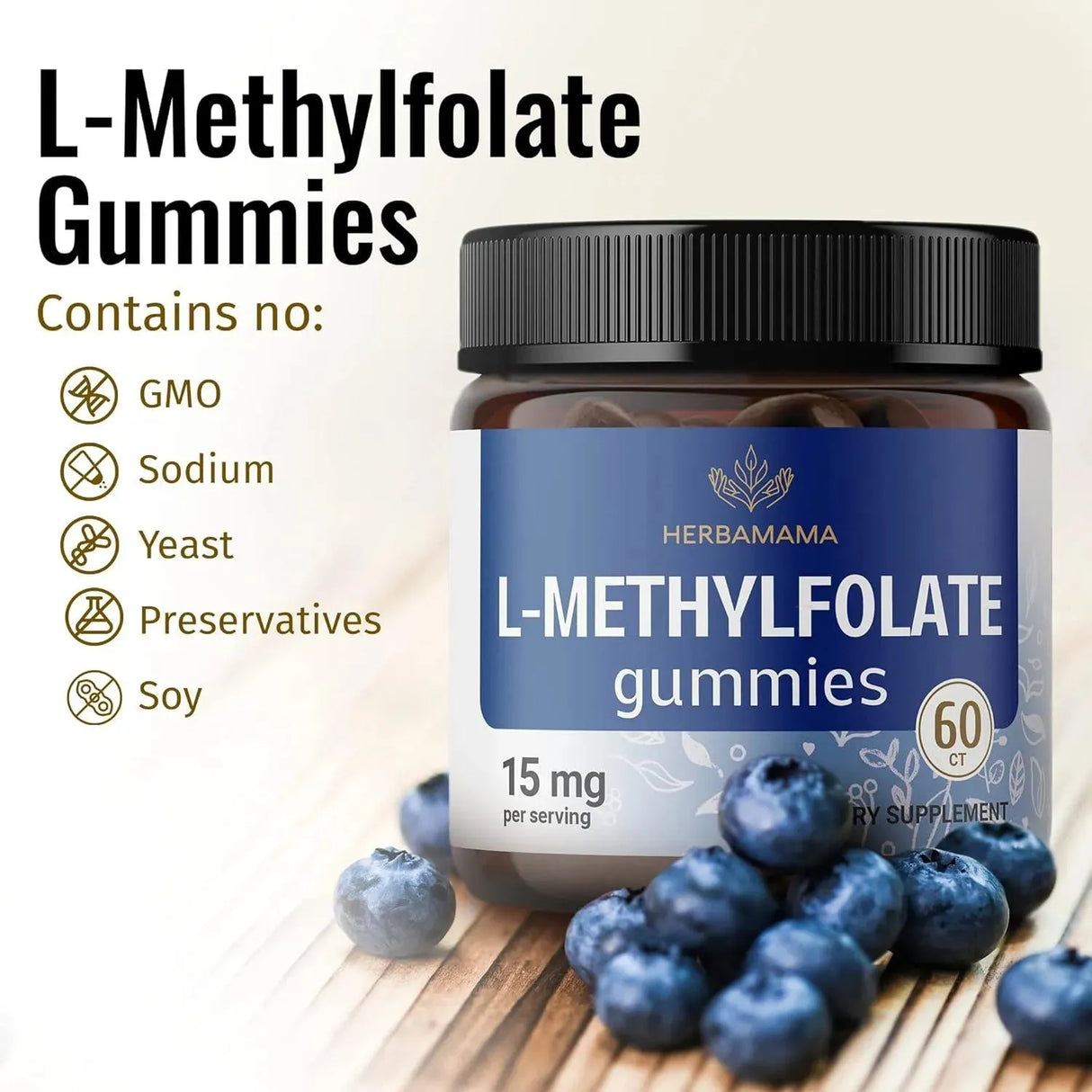 HERBAMAMA - HERBAMAMA L Methylfolate 15Mg. Gummies 60 Gomitas - The Red Vitamin MX - Suplementos Alimenticios - {{ shop.shopifyCountryName }}