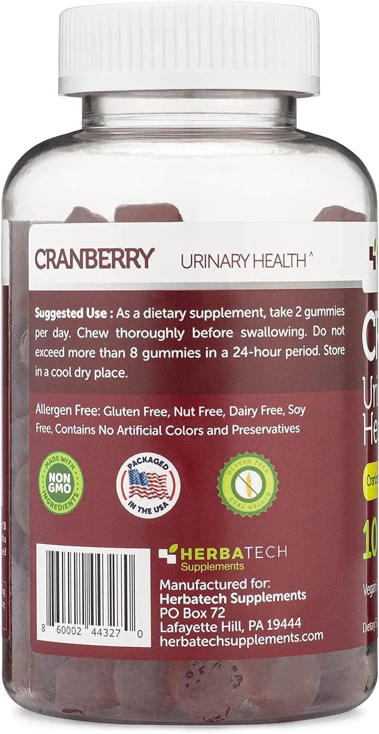 HERBATECH - Herbatech Supplements Cranberry Gummies 1000Mg. 100 Gomitas - The Red Vitamin MX - Suplementos Alimenticios - {{ shop.shopifyCountryName }}