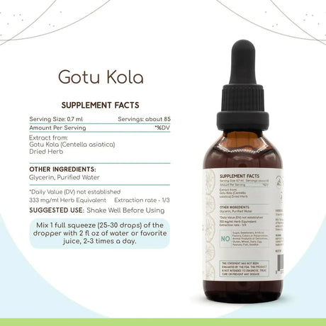 HERBERA - HerbEra Gotu Kola B120 Tincture Alcohol-Free Herbal Extract 2 Fl.Oz. - The Red Vitamin MX - Suplementos Alimenticios - {{ shop.shopifyCountryName }}