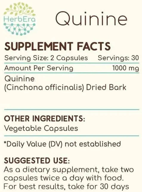 HERBERA - HerbEra Quinine 1000Mg. 60 Capsulas - The Red Vitamin MX - Suplementos Alimenticios - {{ shop.shopifyCountryName }}