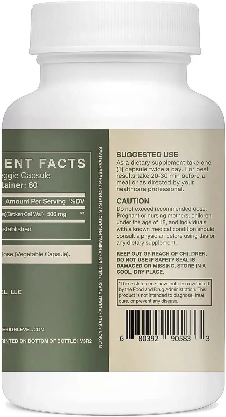 HIGH LEVEL - High Level Premium Chlorella 60 Capsulas - The Red Vitamin MX - Suplementos Alimenticios - {{ shop.shopifyCountryName }}