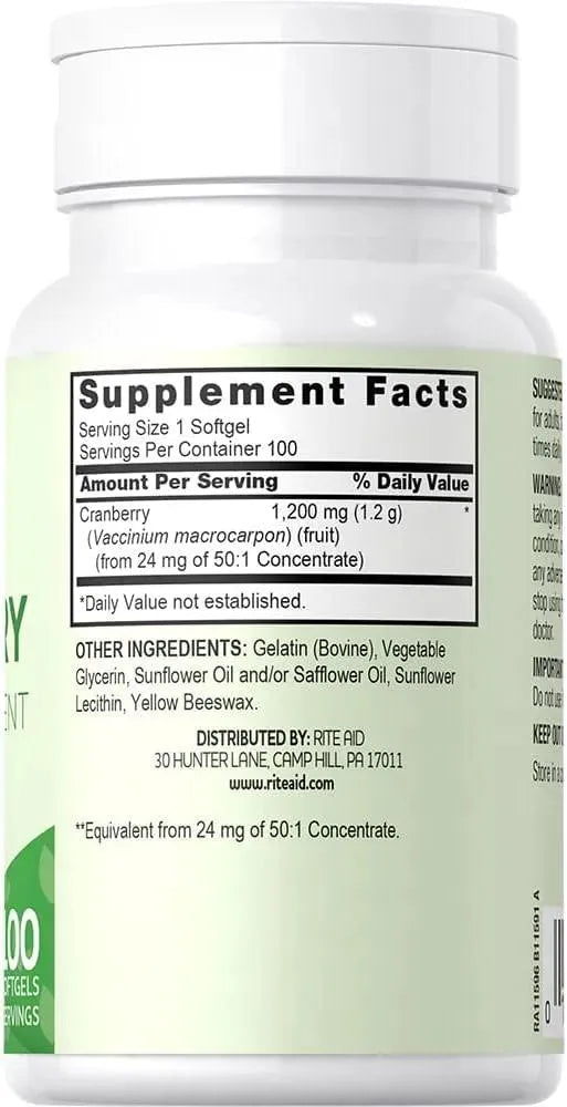 HOLISTIC HEALTH - Holistic Health Cranberry 1200Mg. 100 Capsulas Blandas - The Red Vitamin MX - Suplementos Alimenticios - {{ shop.shopifyCountryName }}