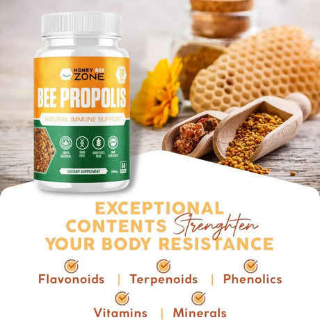 HONEYBEEZONE - HONEYBEEZONE Bee Propolis Extract 500Mg. 60 Capsulas - The Red Vitamin MX - Suplementos Alimenticios - {{ shop.shopifyCountryName }}