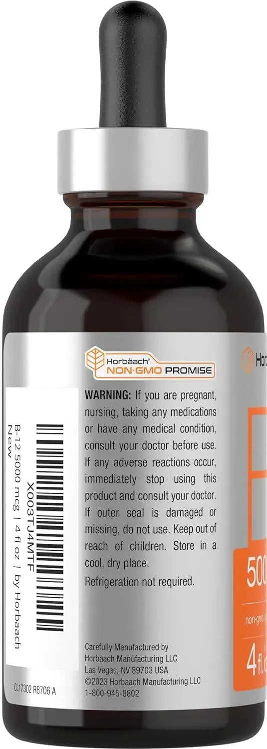 HORBAACH - Horbaach B-12 5000mcg Sublingual Liquid Vitamin 118Ml. - The Red Vitamin MX - Suplementos Alimenticios - {{ shop.shopifyCountryName }}