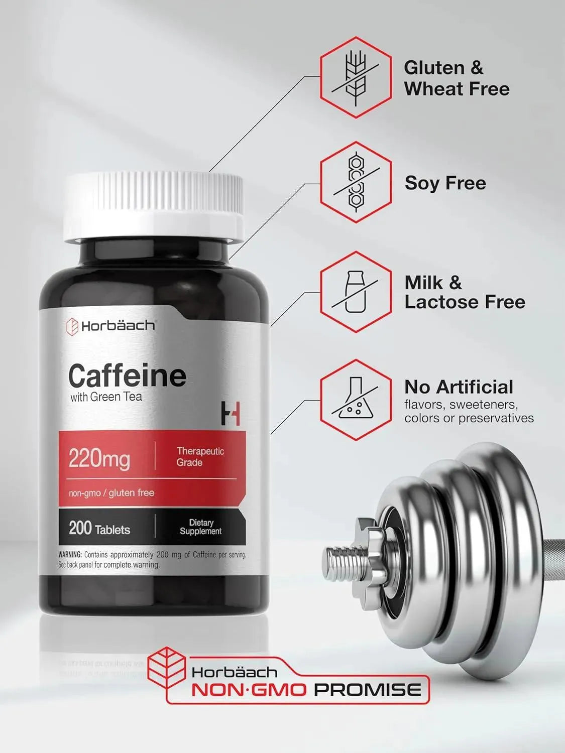 HORBAACH - Horbaach Caffeine Pills 200Mg with Green Tea 200 Tabletas - The Red Vitamin MX - Suplementos Alimenticios - {{ shop.shopifyCountryName }}