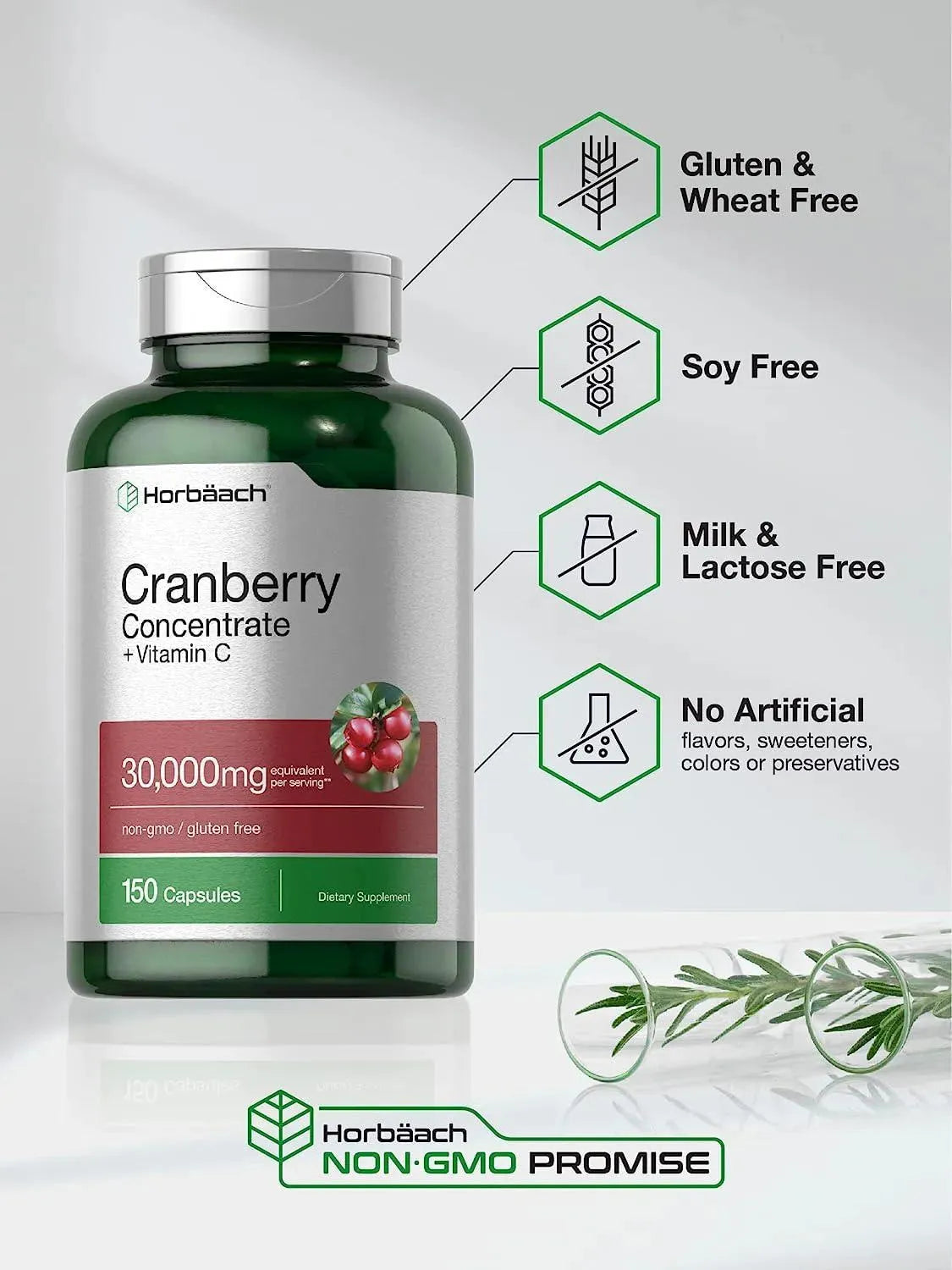 HORBAACH - Horbaach Cranberry Concentrate Extract + Vitamin C 30,000Mg. 150 Capsulas - The Red Vitamin MX - Suplementos Alimenticios - {{ shop.shopifyCountryName }}