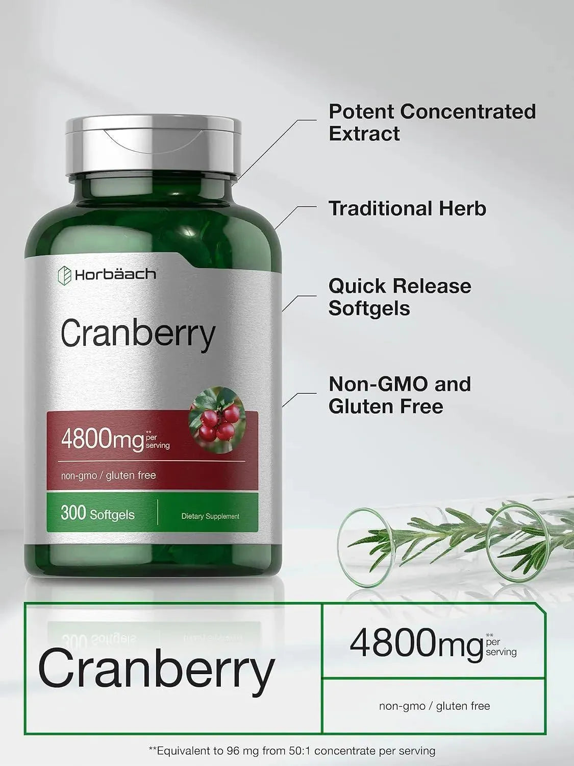 HORBAACH - Horbaach Cranberry Supplement 4800Mg. 300 Capsulas Blandas - The Red Vitamin MX - Suplementos Alimenticios - {{ shop.shopifyCountryName }}