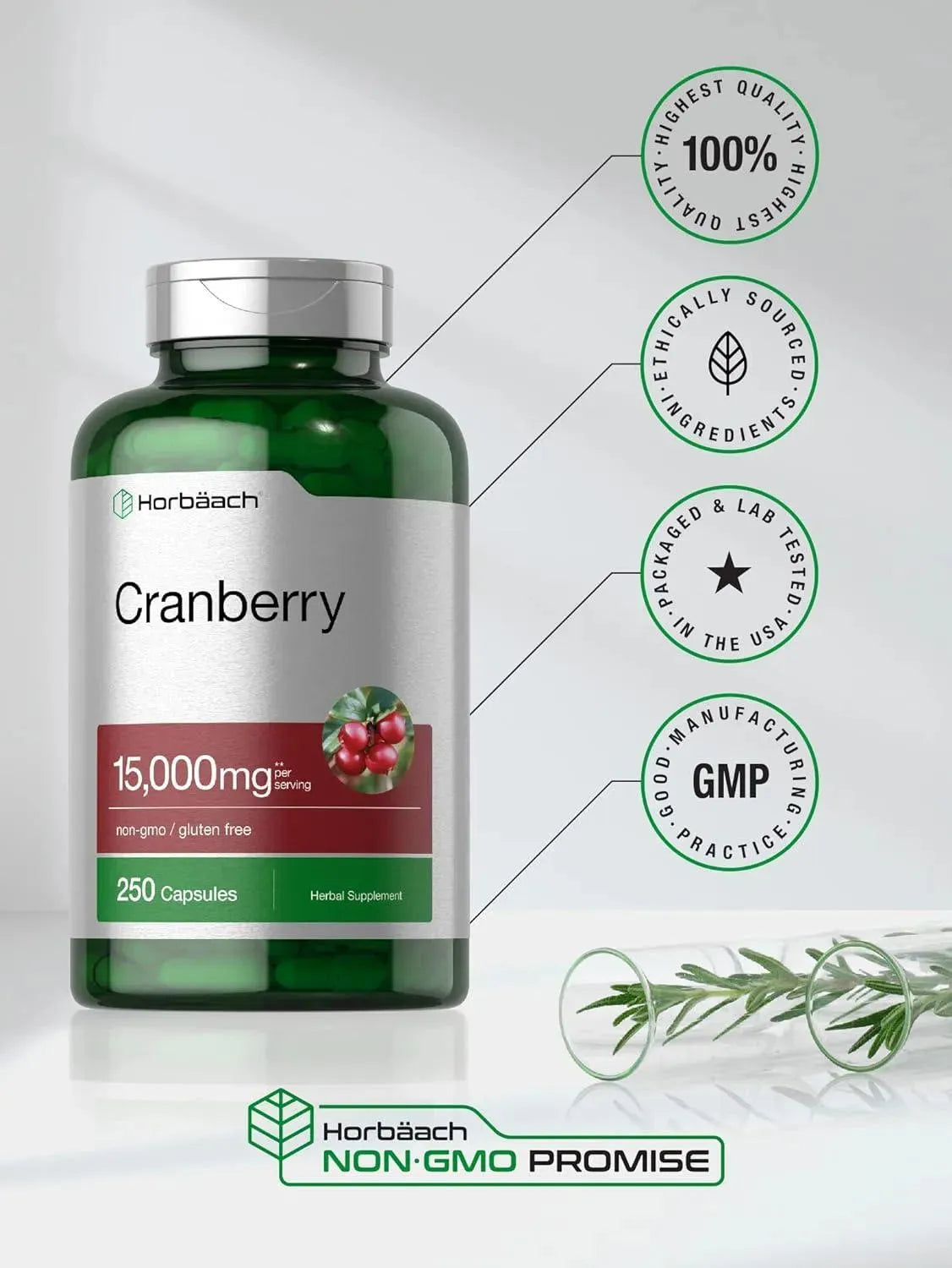 HORBAACH - Horbaach Cranberry + Vitamin C 15,000Mg. 250 Capsulas - The Red Vitamin MX - Suplementos Alimenticios - {{ shop.shopifyCountryName }}