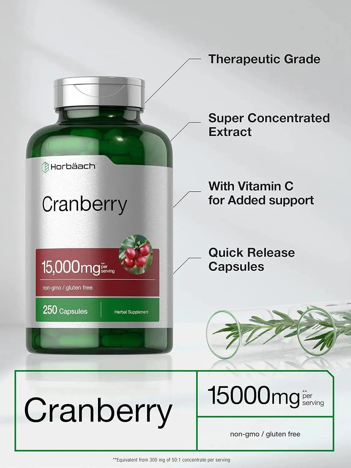 HORBAACH - Horbaach Cranberry + Vitamin C 15,000Mg. 250 Capsulas - The Red Vitamin MX - Suplementos Alimenticios - {{ shop.shopifyCountryName }}