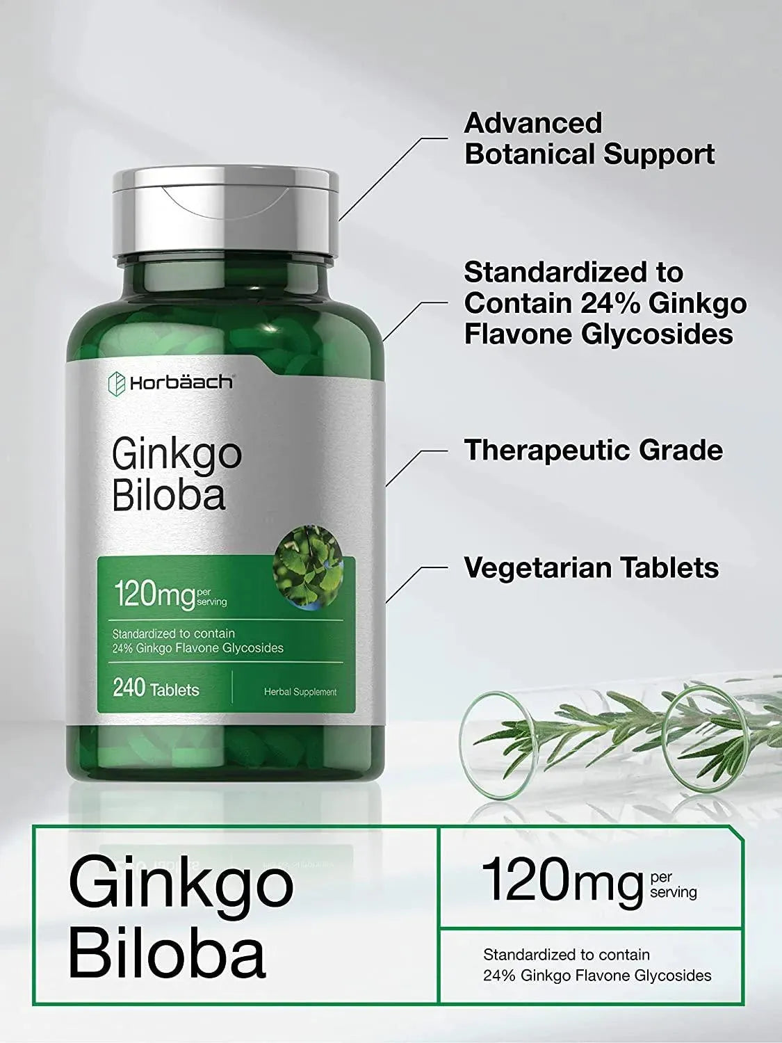 HORBAACH - Horbaach Ginkgo Biloba 120Mg. 240 Tabletas - The Red Vitamin MX - Suplementos Alimenticios - {{ shop.shopifyCountryName }}