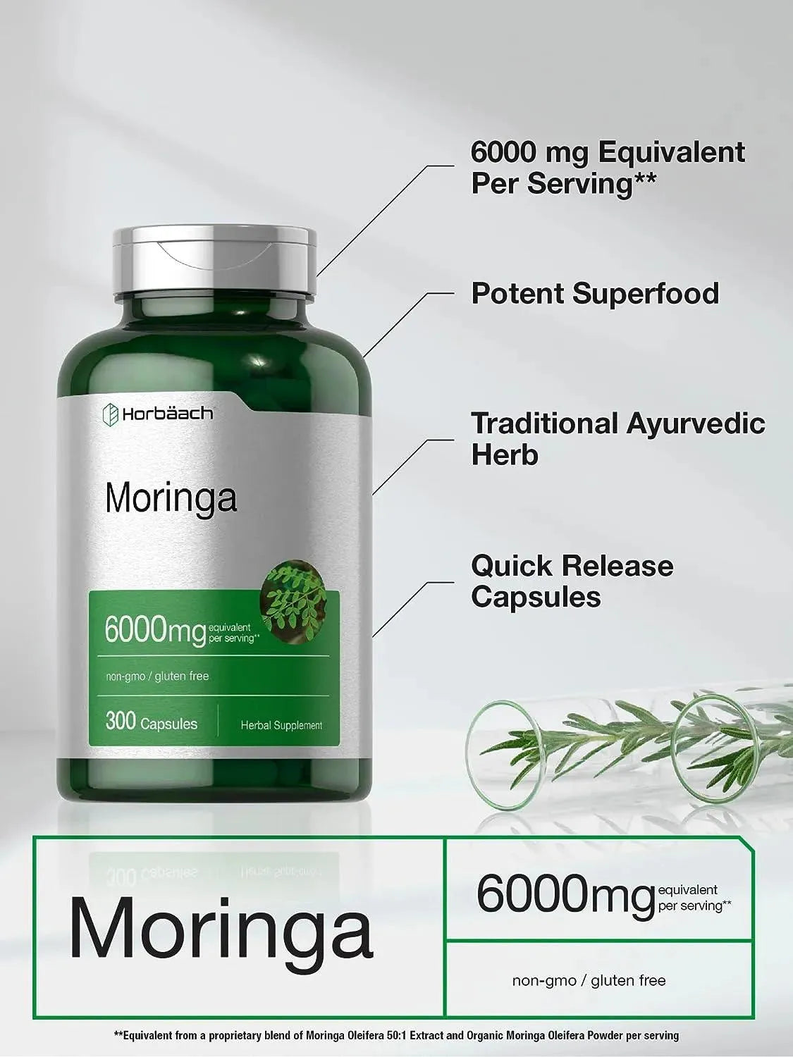 HORBAACH - Horbaach Moringa Oleifera 6000Mg. 300 Capsulas - The Red Vitamin MX - Suplementos Alimenticios - {{ shop.shopifyCountryName }}
