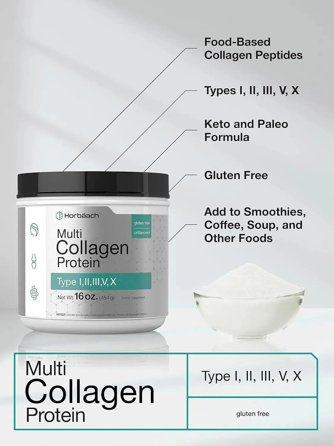 HORBAACH - Horbaach Multi Collagen Protein Powder 454Gr. - The Red Vitamin MX - Suplementos Alimenticios - {{ shop.shopifyCountryName }}