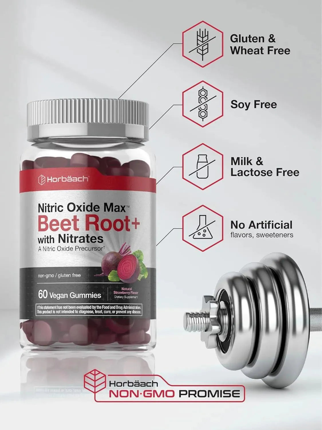 HORBAACH - Horbaach Nitric Oxide Beet Root Gummies 60 Gomitas - The Red Vitamin MX - Suplementos Alimenticios - {{ shop.shopifyCountryName }}