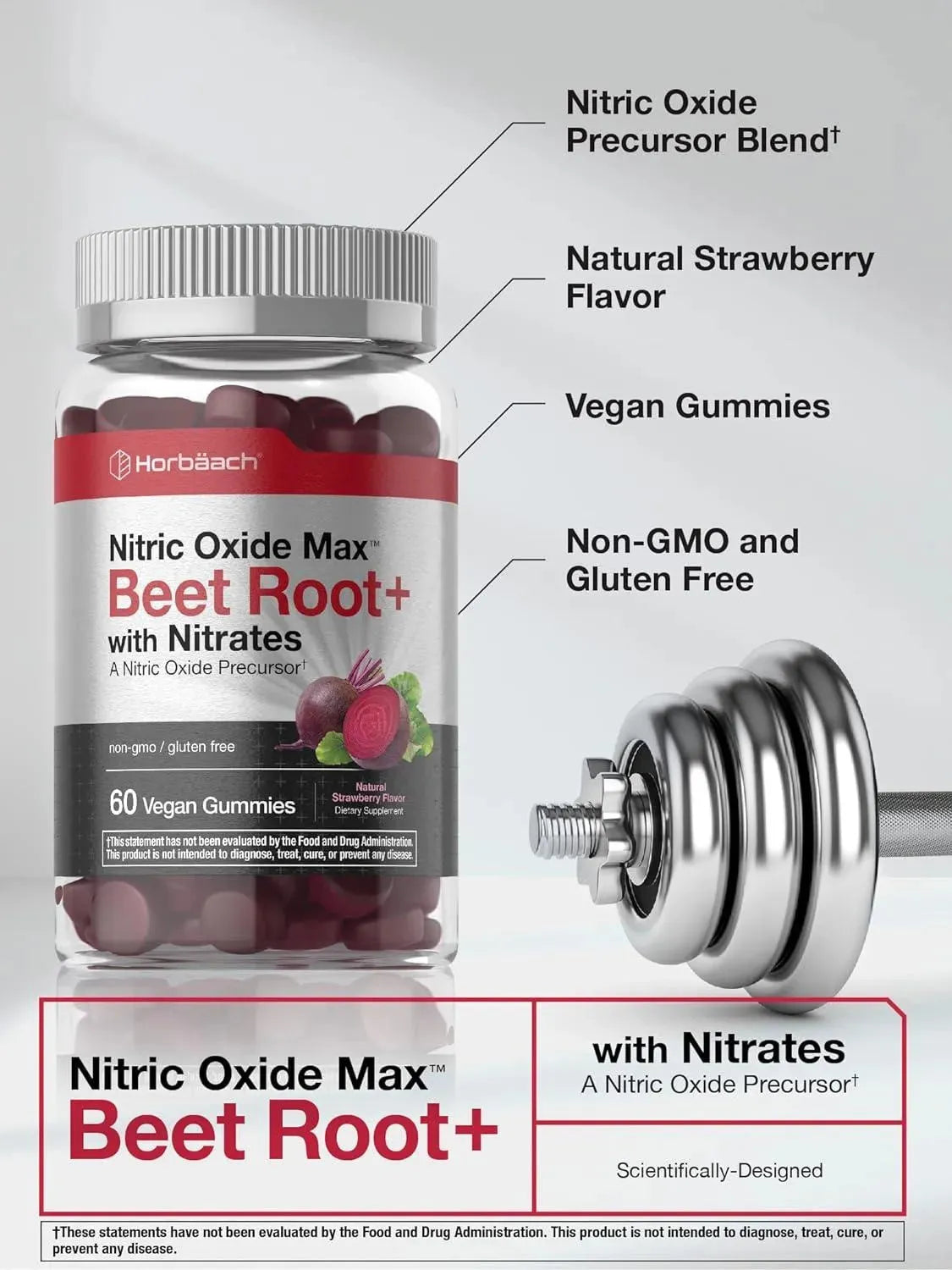 HORBAACH - Horbaach Nitric Oxide Beet Root Gummies 60 Gomitas - The Red Vitamin MX - Suplementos Alimenticios - {{ shop.shopifyCountryName }}