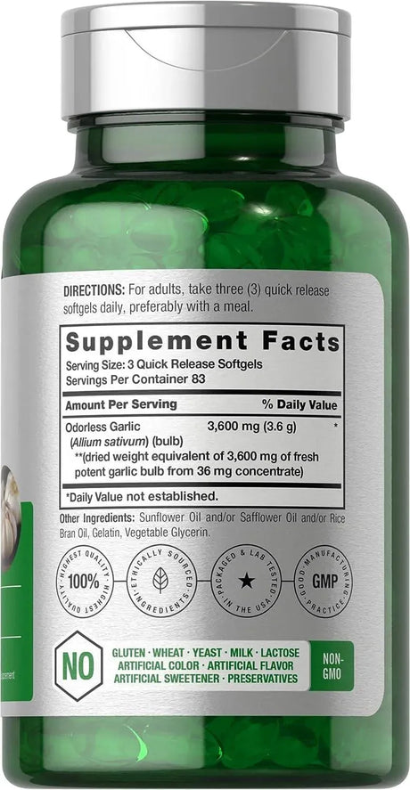 HORBAACH - Horbaach Odorless Garlic Softgels 3600Mg. 250 Capsulas Blandas - The Red Vitamin MX - Suplementos Alimenticios - {{ shop.shopifyCountryName }}