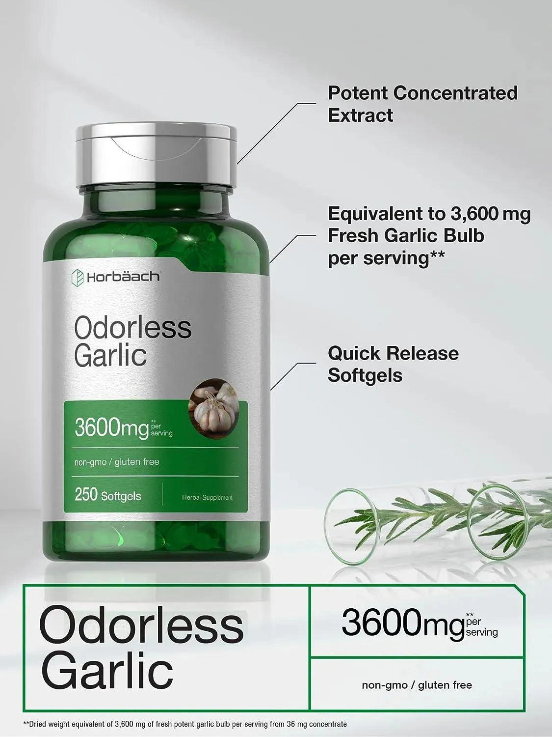 HORBAACH - Horbaach Odorless Garlic Softgels 3600Mg. 250 Capsulas Blandas - The Red Vitamin MX - Suplementos Alimenticios - {{ shop.shopifyCountryName }}