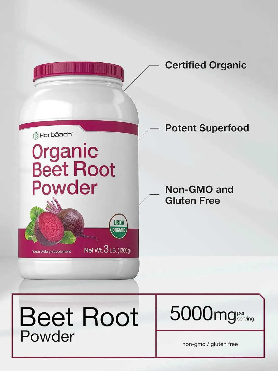 HORBAACH - Horbaach Organic Beet Root Powder 3 Lbs. - The Red Vitamin MX - Suplementos Alimenticios - {{ shop.shopifyCountryName }}