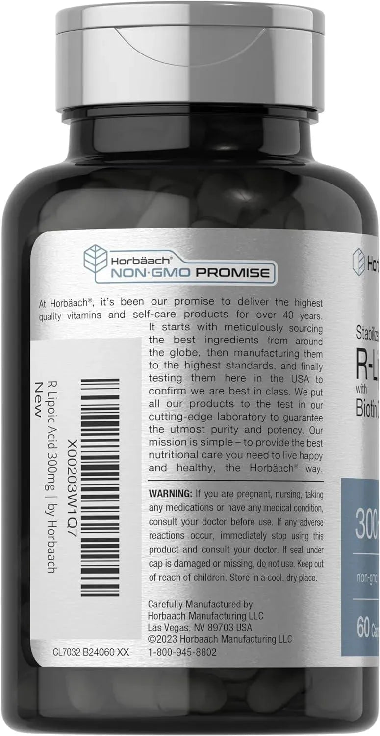 HORBAACH - Horbaach Stabilized R-Lipoic Acid 300Mg. 60 Capsulas - The Red Vitamin MX - Suplementos Alimenticios - {{ shop.shopifyCountryName }}