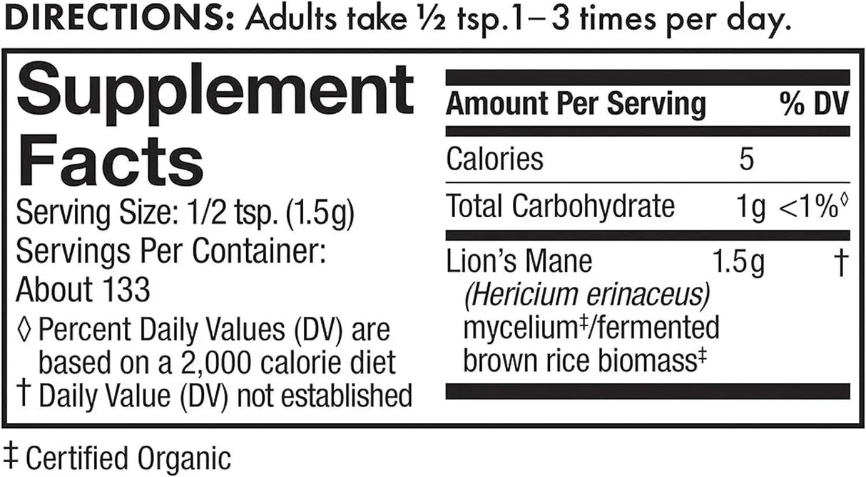 HOST DEFENSE - Host Defense Lion's Mane Powder 200Gr. - The Red Vitamin MX - Suplementos Alimenticios - {{ shop.shopifyCountryName }}