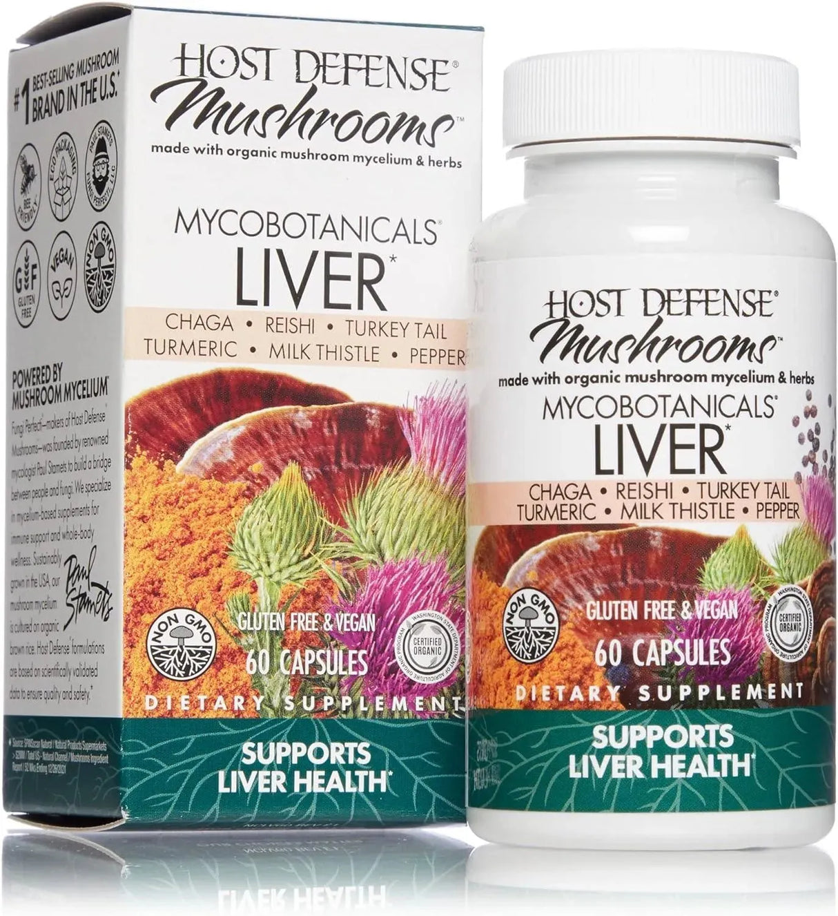 HOST DEFENSE - Host Defense MycoBotanicals Liver 60 Capsulas - The Red Vitamin MX - Suplementos Alimenticios - {{ shop.shopifyCountryName }}