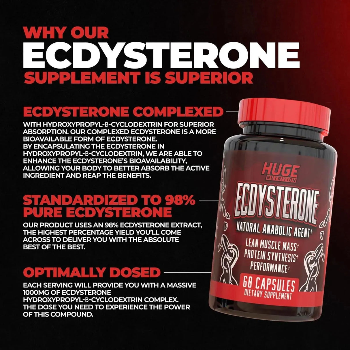 HUGE SUPPLEMENTS - Huge Supplements Ecdysterone 60 Capsulas - The Red Vitamin MX - Suplementos Alimenticios - {{ shop.shopifyCountryName }}