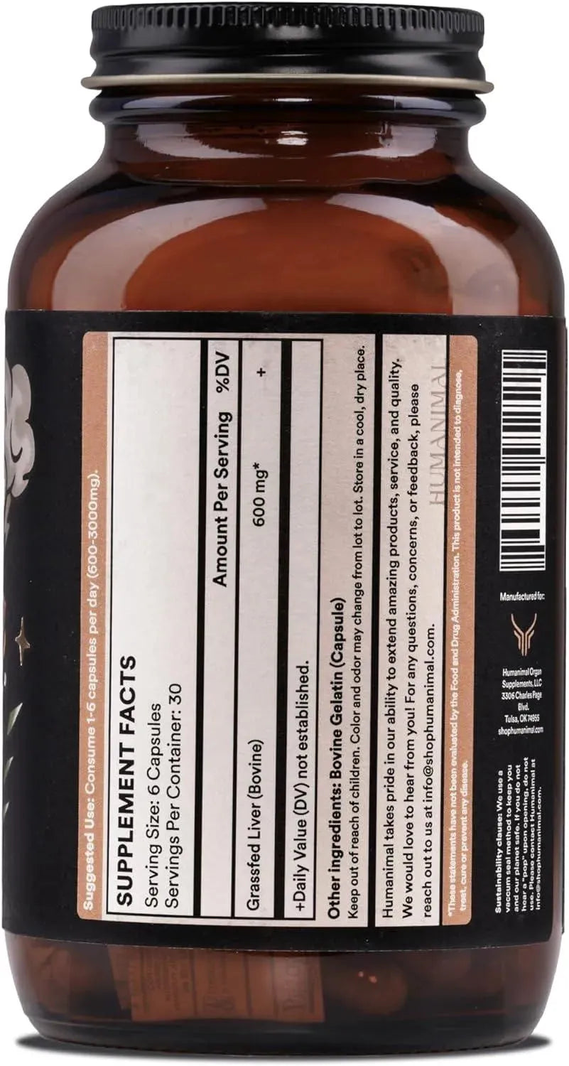 HUMANIMAL - Humanimal Beef Liver 180 Capsulas - The Red Vitamin MX - Suplementos Alimenticios - {{ shop.shopifyCountryName }}