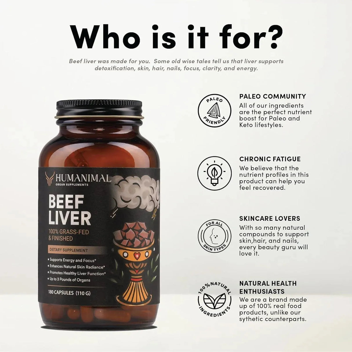 HUMANIMAL - Humanimal Beef Liver 180 Capsulas - The Red Vitamin MX - Suplementos Alimenticios - {{ shop.shopifyCountryName }}