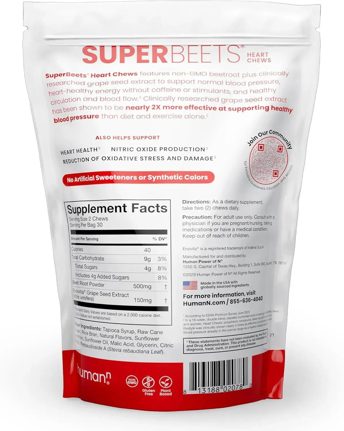 HUMANN - humanN SuperBeets Heart Chews 60 Masticables - The Red Vitamin MX - Suplementos Alimenticios - {{ shop.shopifyCountryName }}