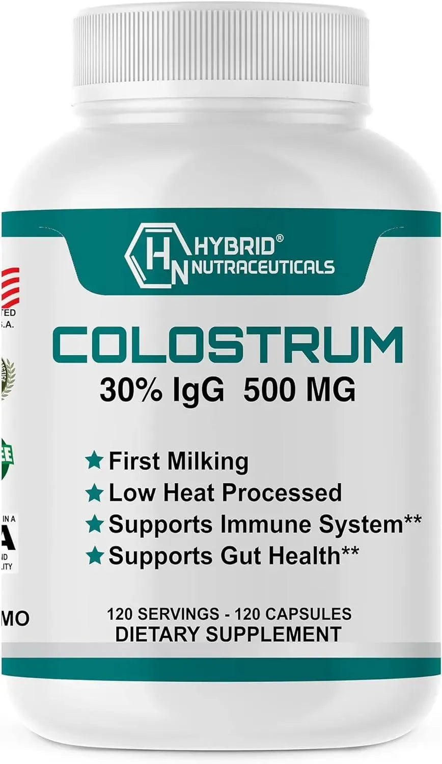 HYBRID NUTRACEUTICALS - Hybrid Nutraceuticals Bovine Colostrum Supplement 500Mg. 120 Capsulas - The Red Vitamin MX - Suplementos Alimenticios - {{ shop.shopifyCountryName }}