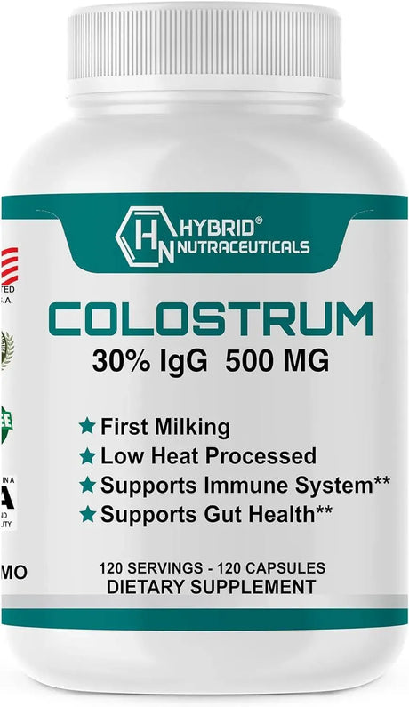 HYBRID NUTRACEUTICALS - Hybrid Nutraceuticals Bovine Colostrum Supplement 500Mg. 120 Capsulas - The Red Vitamin MX - Suplementos Alimenticios - {{ shop.shopifyCountryName }}