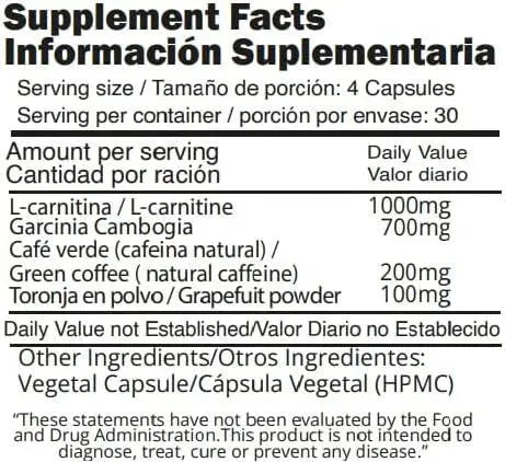 INCA - INCA Garcinia Cambogia and L Carnitine 120 Capsulas - The Red Vitamin MX - Suplementos Alimenticios - {{ shop.shopifyCountryName }}