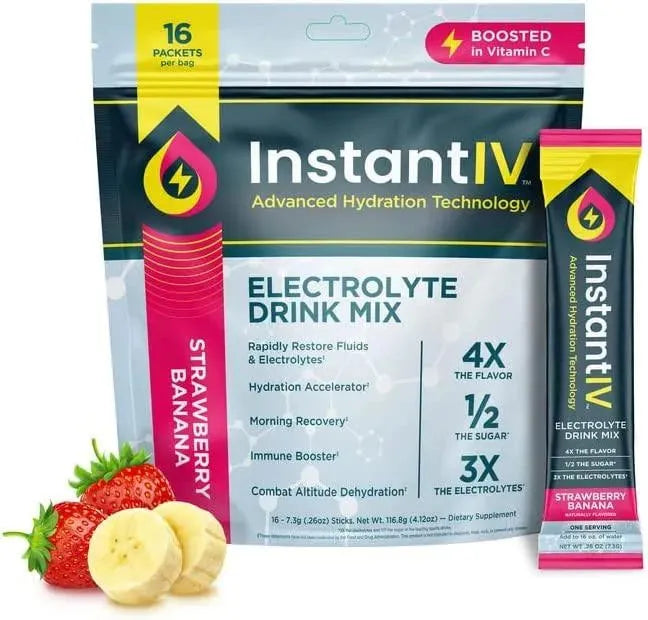 INSTANTIV - Instant IV Electrolytes Powder Drink Mix Strawberry Banana 16 Paquetes - The Red Vitamin MX - Suplementos Alimenticios - {{ shop.shopifyCountryName }}