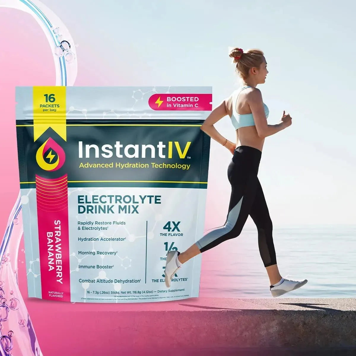 INSTANTIV - Instant IV Electrolytes Powder Drink Mix Strawberry Banana 16 Paquetes - The Red Vitamin MX - Suplementos Alimenticios - {{ shop.shopifyCountryName }}