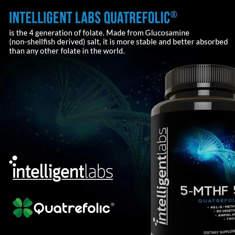 INTELLIGENT LABS - Intelligent Labs 1Mg. 5-MTHF Methylfolate 120 Capsulas - The Red Vitamin MX - Suplementos Alimenticios - {{ shop.shopifyCountryName }}