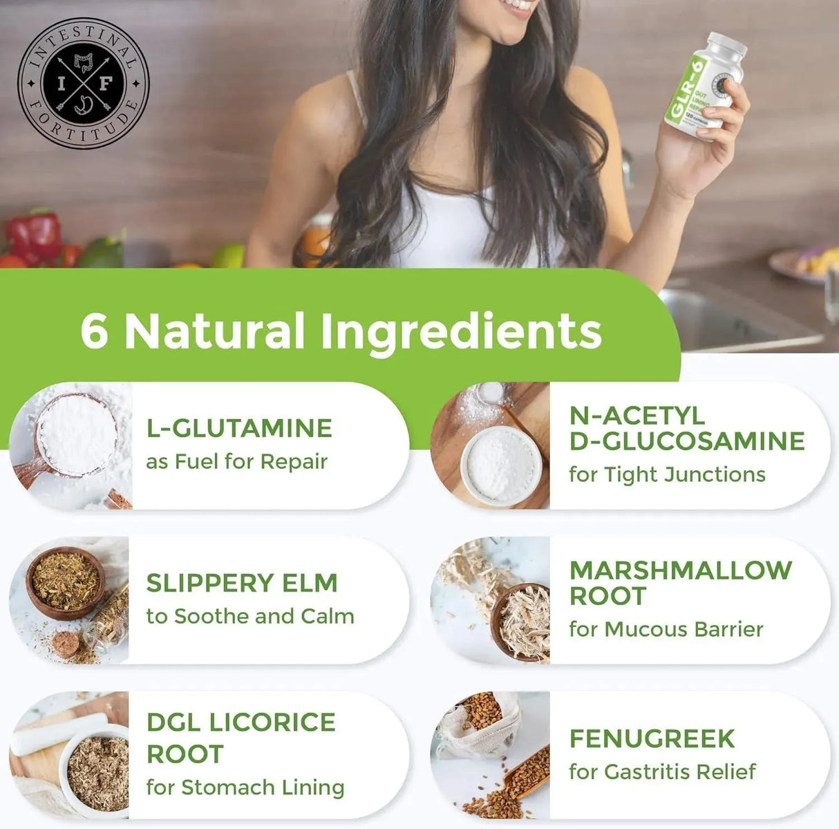 INTESTINAL FORTITUDE - GLR-6 Gut Lining Repair Supplement for Gut Health 120 Capsulas - The Red Vitamin MX - Suplementos Alimenticios - {{ shop.shopifyCountryName }}