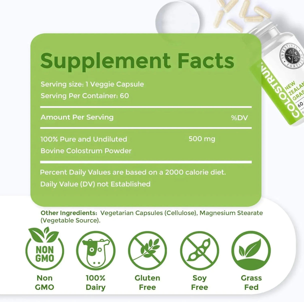 INTESTINAL FORTITUDE - Intestinal Fortitude Grass Fed New Zealand Cows Colostrum 500Mg. 60 Capsulas - The Red Vitamin MX - Suplementos Alimenticios - {{ shop.shopifyCountryName }}