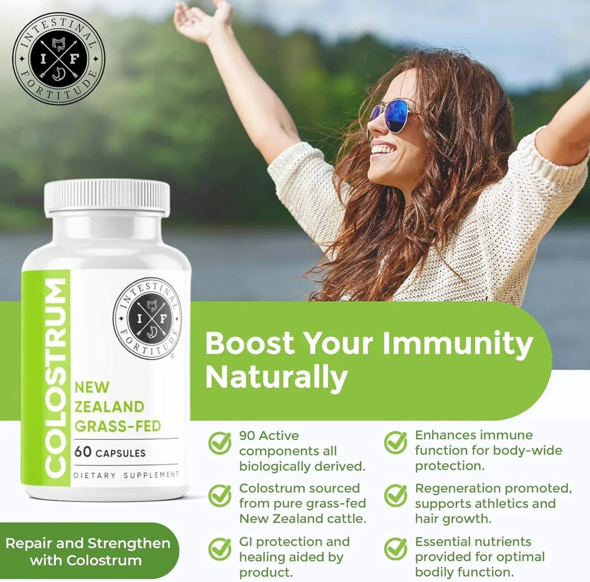 INTESTINAL FORTITUDE - Intestinal Fortitude Grass Fed New Zealand Cows Colostrum 500Mg. 60 Capsulas - The Red Vitamin MX - Suplementos Alimenticios - {{ shop.shopifyCountryName }}