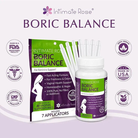 INTIMATE ROSE - Intimate Rose Boric Acid Suppositories 30 Supositorios + 7 Aplicadores - The Red Vitamin MX - Supositorios De Ácido Bórico - {{ shop.shopifyCountryName }}