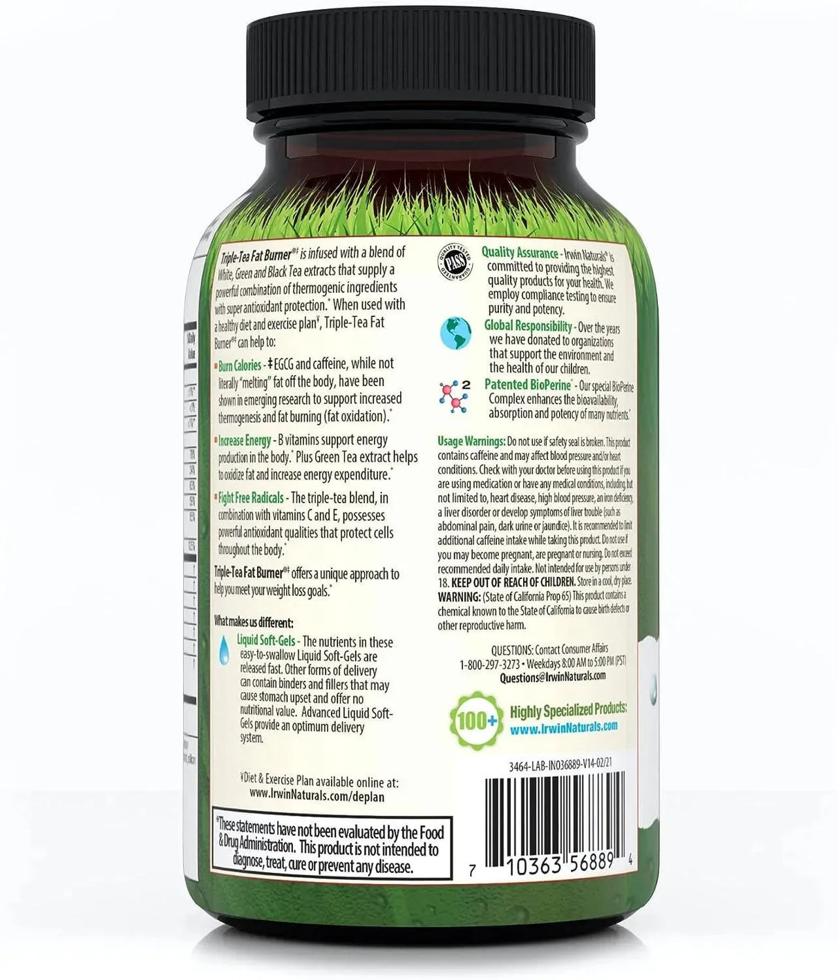 IRWIN NATURALS - Irwin Naturals Triple Tea Fat Burner 75 Capsulas Blandas - The Red Vitamin MX - Suplementos Alimenticios - {{ shop.shopifyCountryName }}