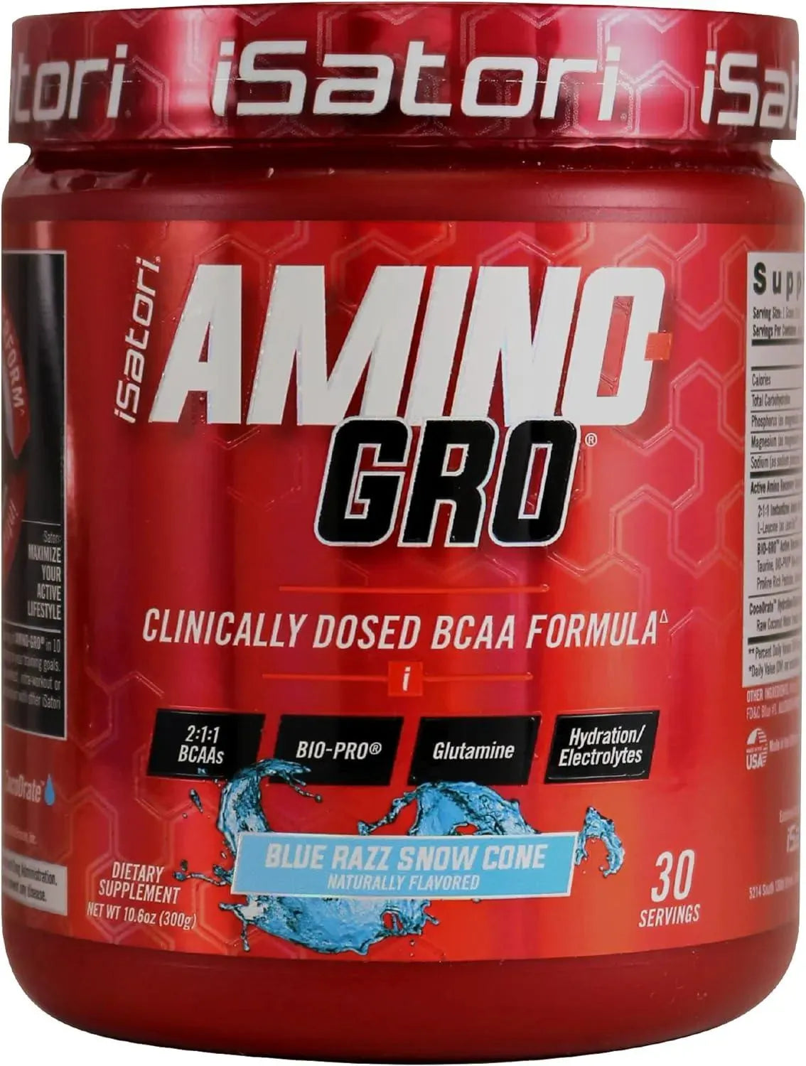 ISATORI - iSatori Amino-GRO BCAA Powder Blue Razz Snow Cone 30 Servicios 300Gr. - The Red Vitamin MX - Suplementos Alimenticios - {{ shop.shopifyCountryName }}