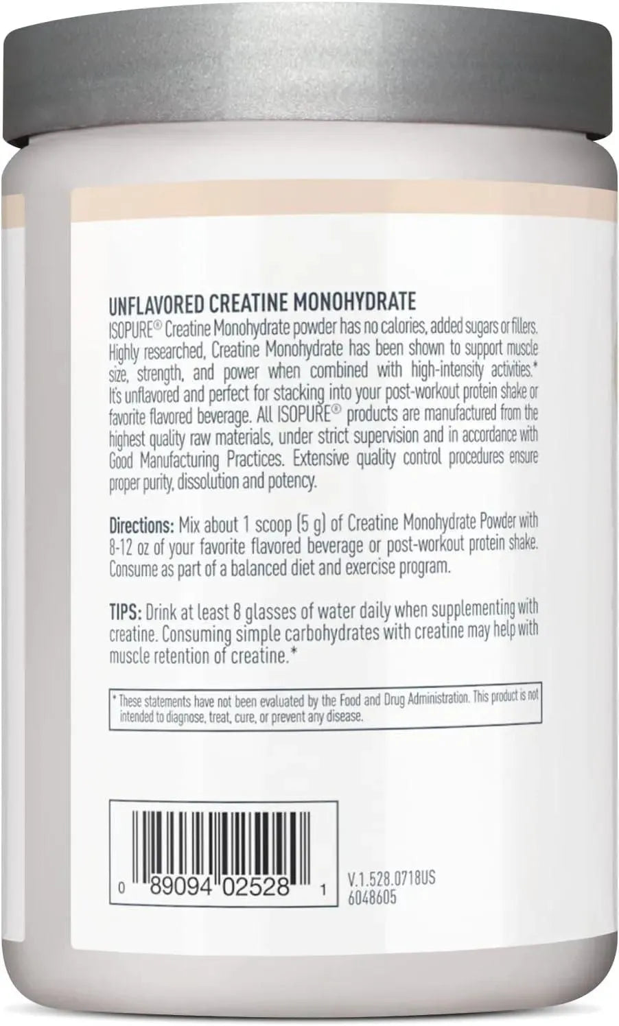 ISOPURE - Isopure Unflavored Creatine Monohydrate Powder 100 Servicios 500Gr. - The Red Vitamin MX - Suplementos Alimenticios - {{ shop.shopifyCountryName }}